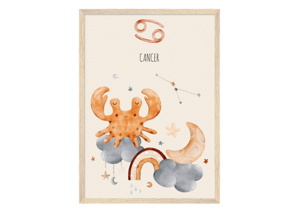 Poster classique en papier semi-brillant encadré en bois