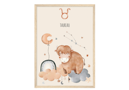 Poster classique en papier semi-brillant encadré en bois