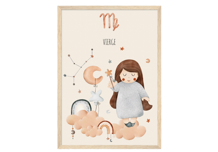 Poster classique en papier semi-brillant encadré en bois