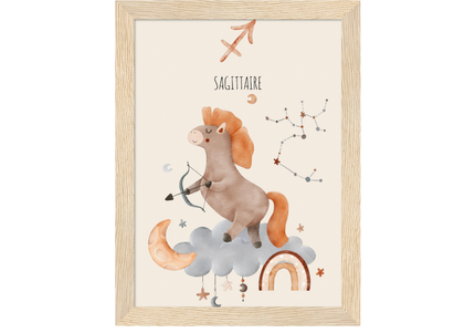 Poster classique en papier semi-brillant encadré en bois