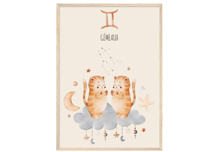 Poster classique en papier semi-brillant encadré en bois