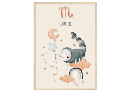 Poster classique en papier semi-brillant encadré en bois