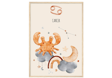 Poster classique en papier semi-brillant encadré en bois