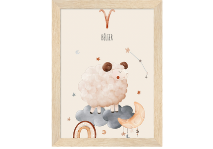 Poster classique en papier semi-brillant encadré en bois