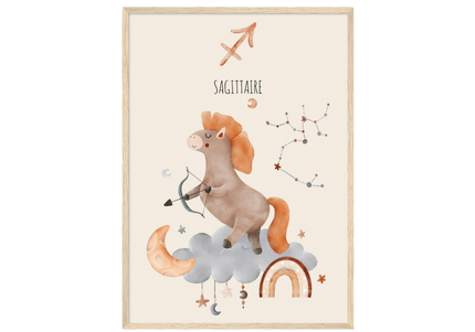 Poster classique en papier semi-brillant encadré en bois