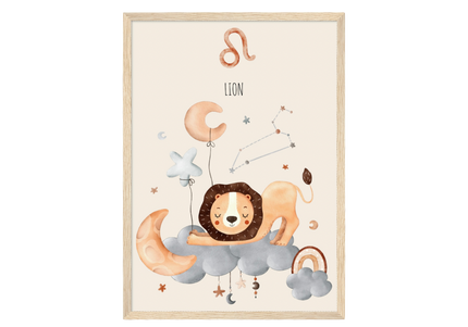 Poster classique en papier semi-brillant encadré en bois