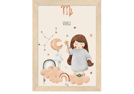 Poster classique en papier semi-brillant encadré en bois