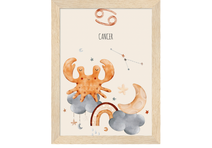 Poster classique en papier semi-brillant encadré en bois