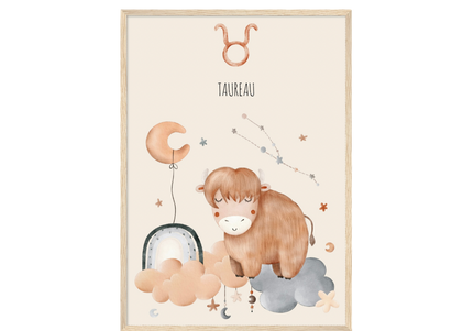 Poster classique en papier semi-brillant encadré en bois