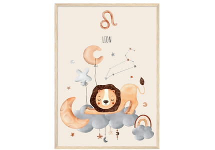 Poster classique en papier semi-brillant encadré en bois