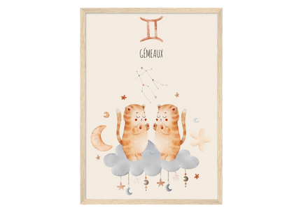 Poster classique en papier semi-brillant encadré en bois