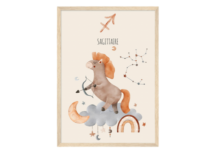 Poster classique en papier semi-brillant encadré en bois