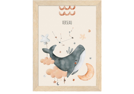 Poster classique en papier semi-brillant encadré en bois