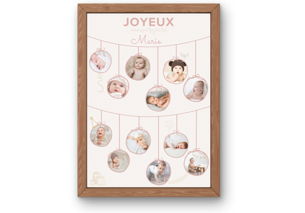 Collage photo 12 mois bébé décoratif