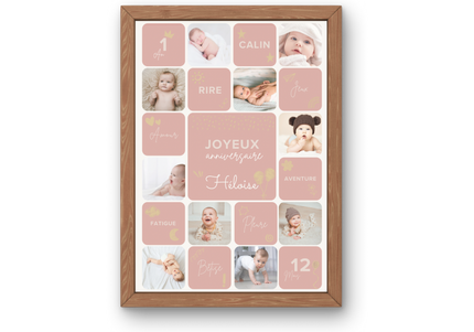 Collage photo 12 mois bébé décoratif