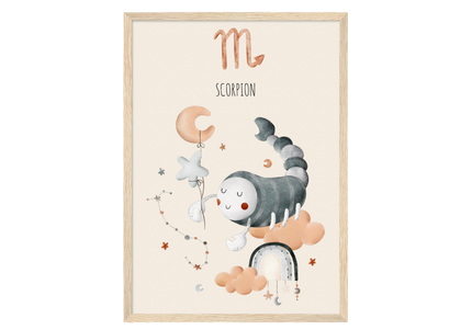 Poster classique en papier semi-brillant encadré en bois