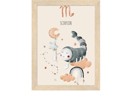 Poster classique en papier semi-brillant encadré en bois