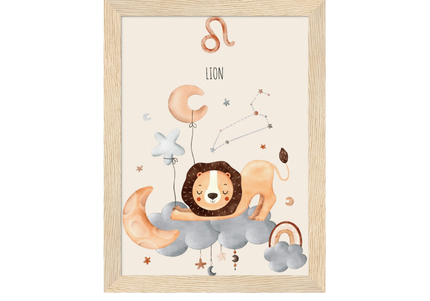 Poster classique en papier semi-brillant encadré en bois