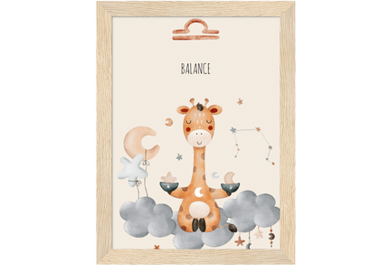 Poster classique en papier semi-brillant encadré en bois