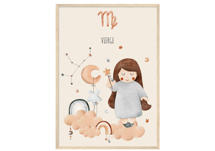 Poster classique en papier semi-brillant encadré en bois