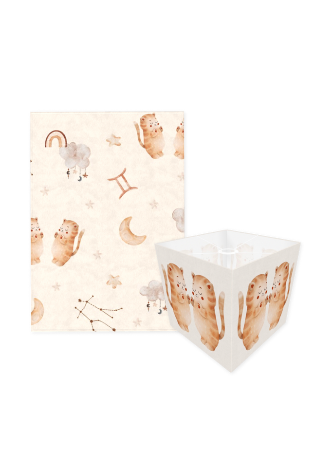 Pack décoration bébé abat jour et tapis zodiaque gémeaux