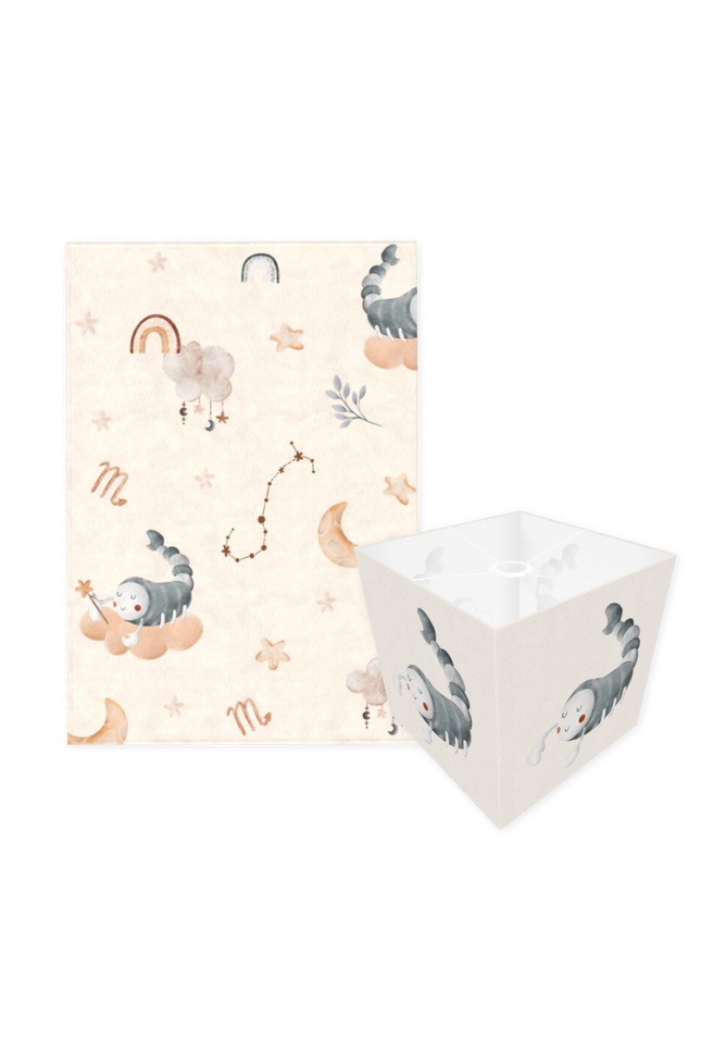 Pack décoration bébé abat jour et tapis zodiaque scorpion