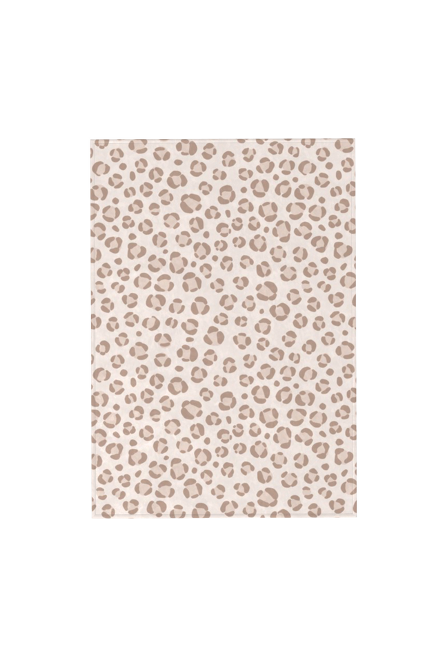 Tapis chambre bébé motif léopard beige